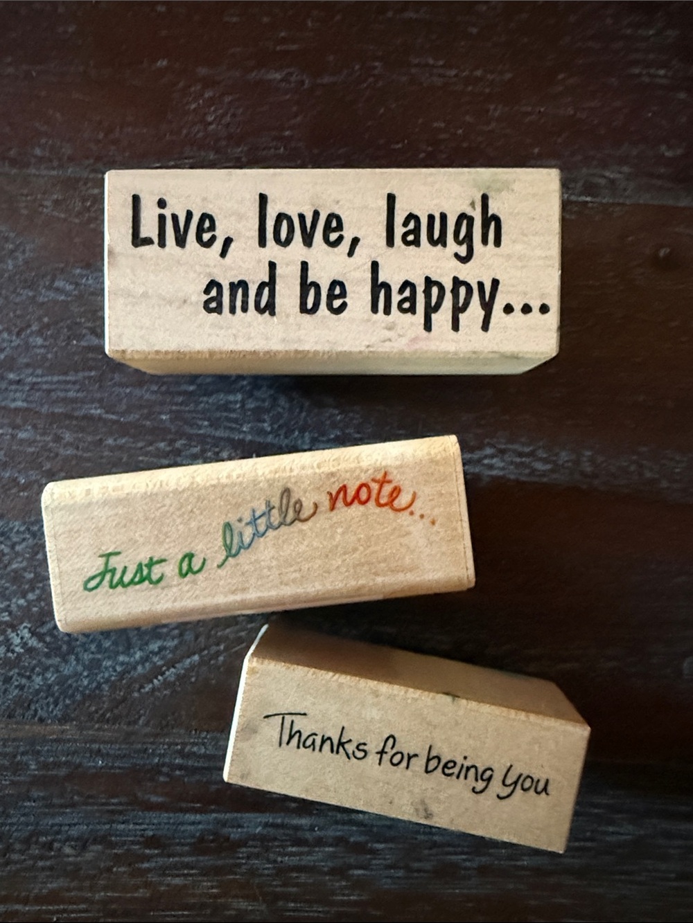 Inspirational Wood Message Stamp Set - fun scrapbooking or stamping art